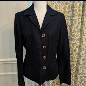 Talbots 8 Navy Blue Irish Linen blazer
